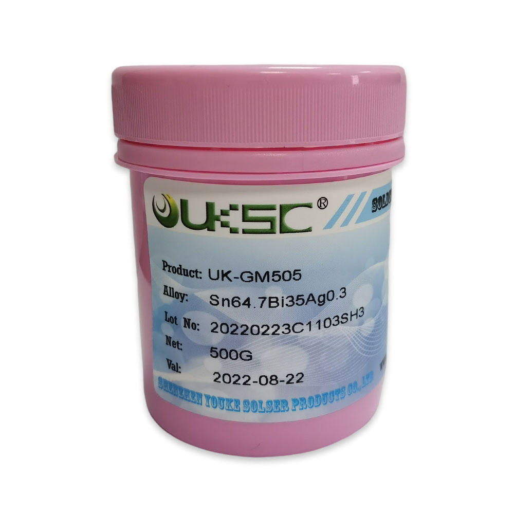 無(wú)鉛中溫錫膏UK-GM505 - Sn64.7Bi35Ag0.3